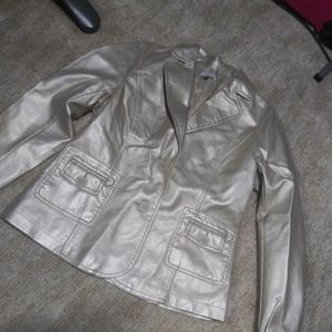 Light gold faux leather jacket
